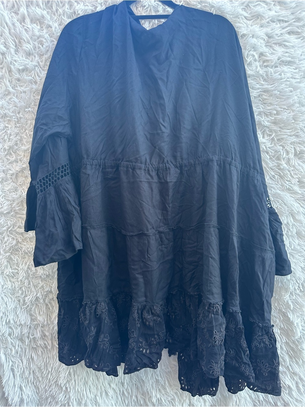 Raviya Black Women's swimwear cover up with waist string size 1X - Picture 8 of 8